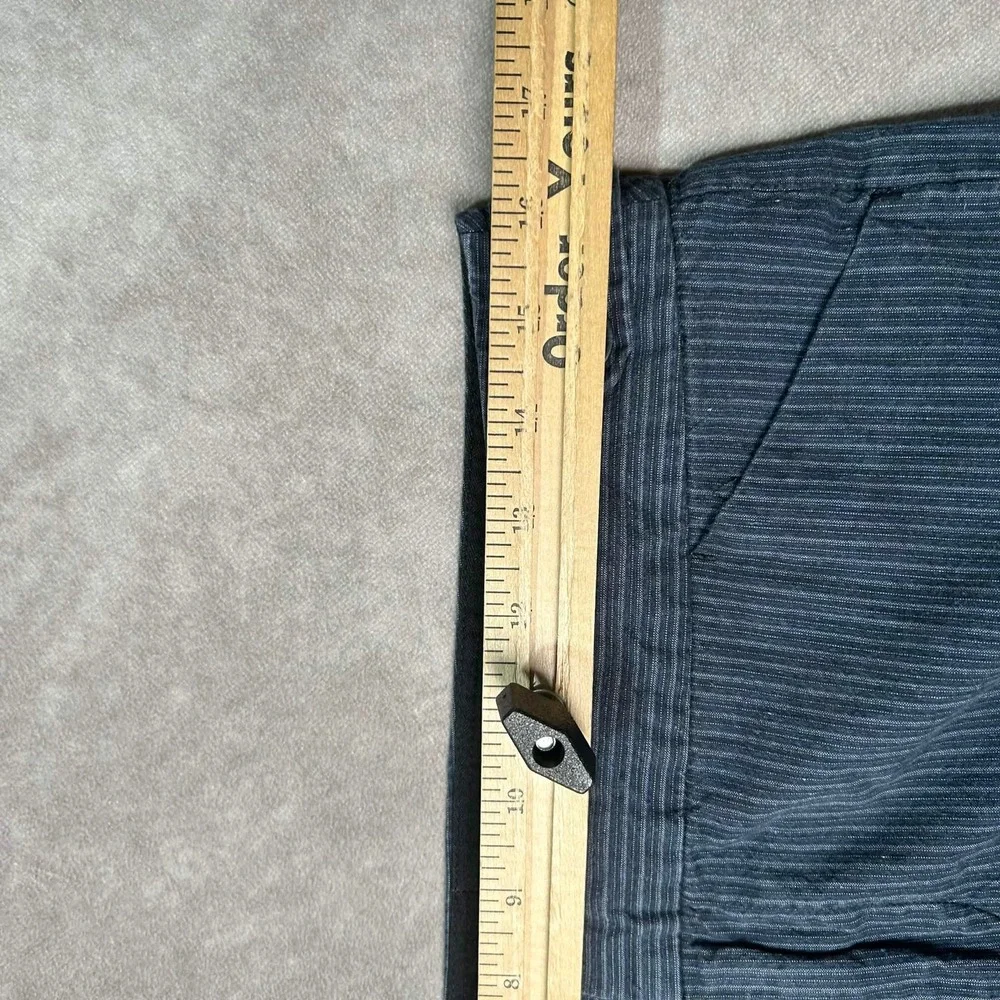 Banana Republic Jackson Fit Navy Pinstripe Wide Leg Linen Blend Trousers Size 8